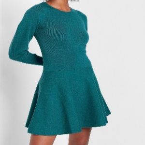 Express Teal Sweater Long sleeve dress fit and flair (new with tags!)